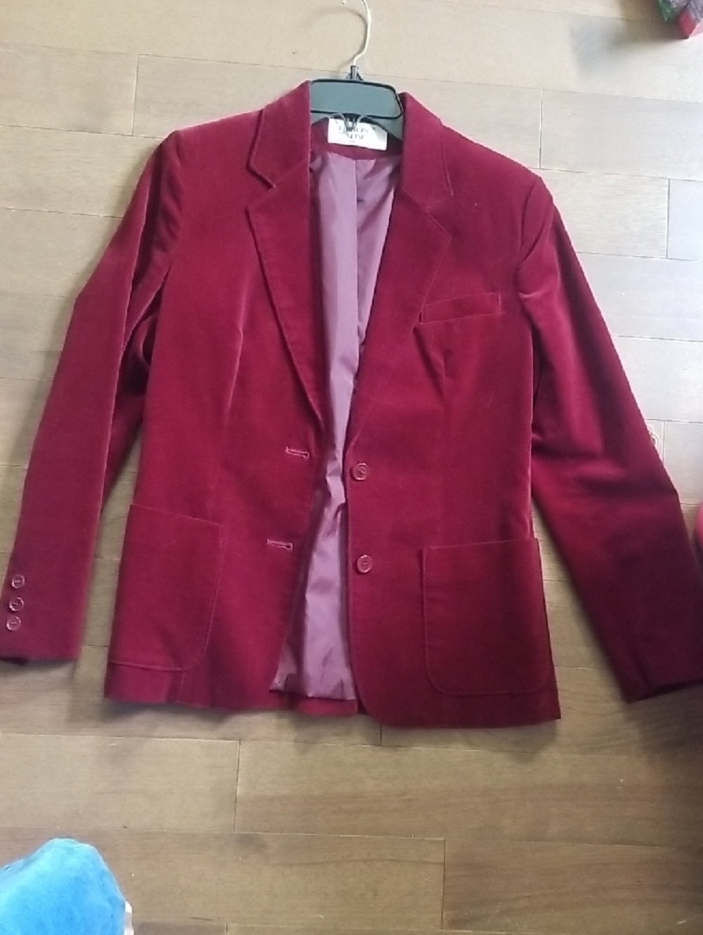 Vintage Women's Velvet Blazer - Burgundy